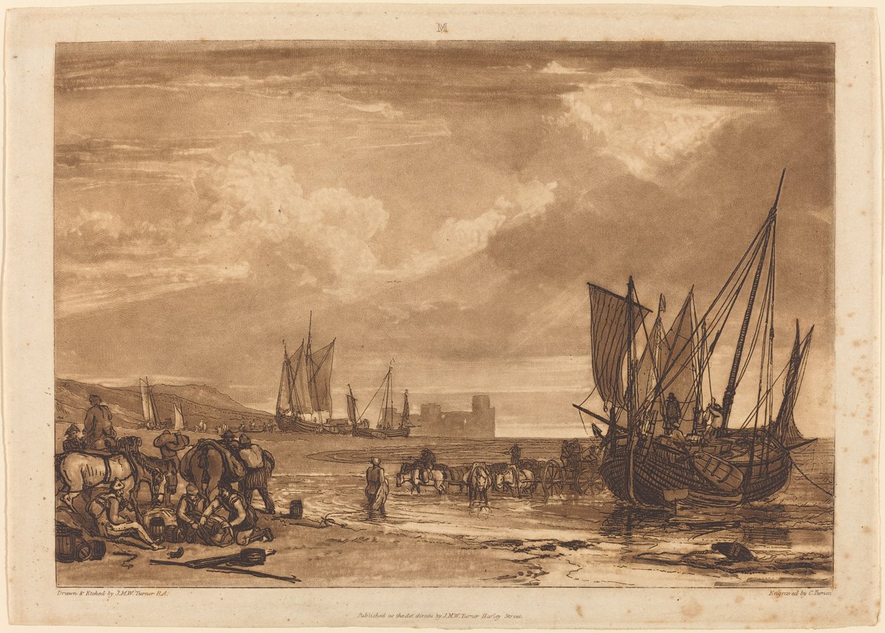 Scene på den franske kyst, udgivet 1807. af Joseph Mallord William Turner