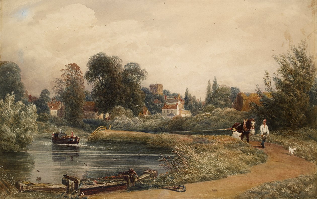 Udsigt over Iffley fra floden, 1841 af Joseph Mallord William Turner