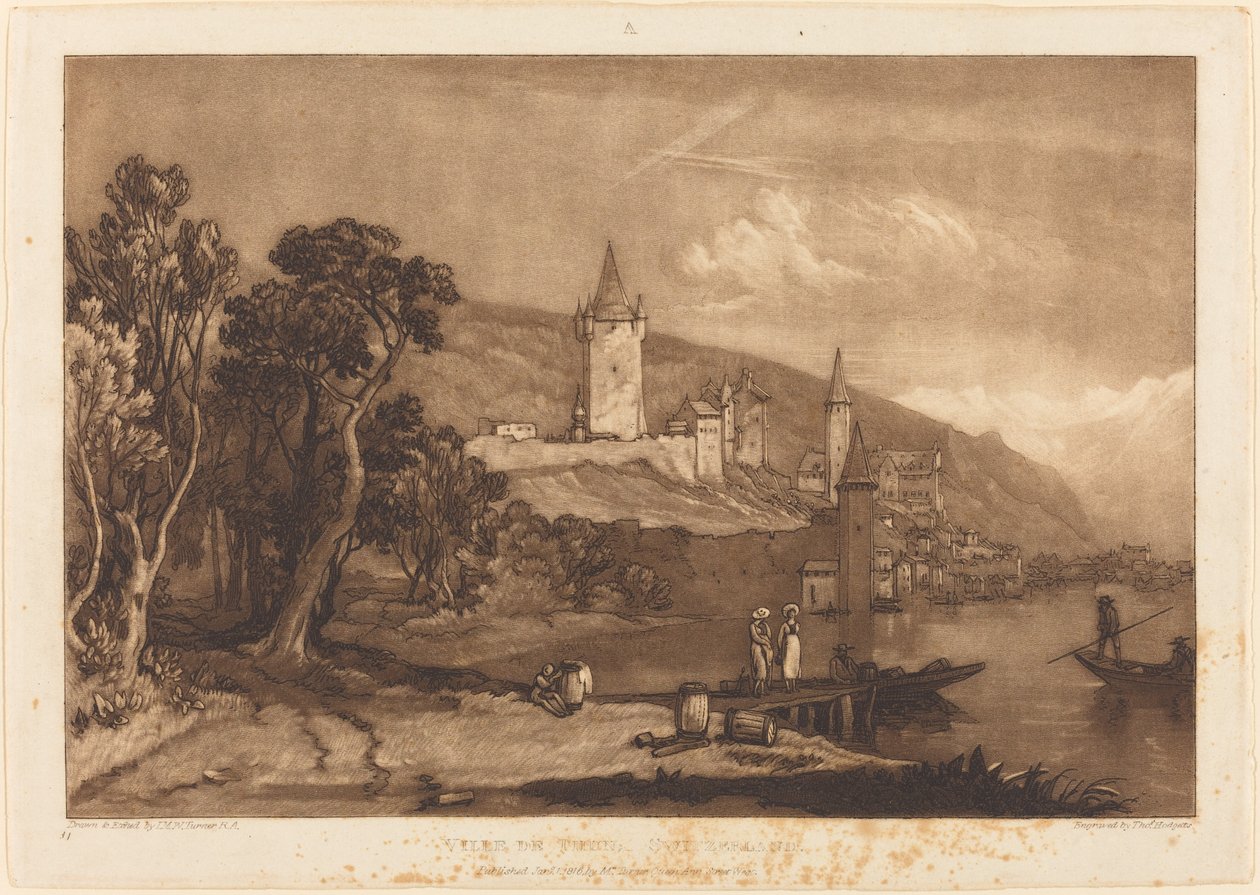 Ville de Thun, udgivet 1816. af Joseph Mallord William Turner