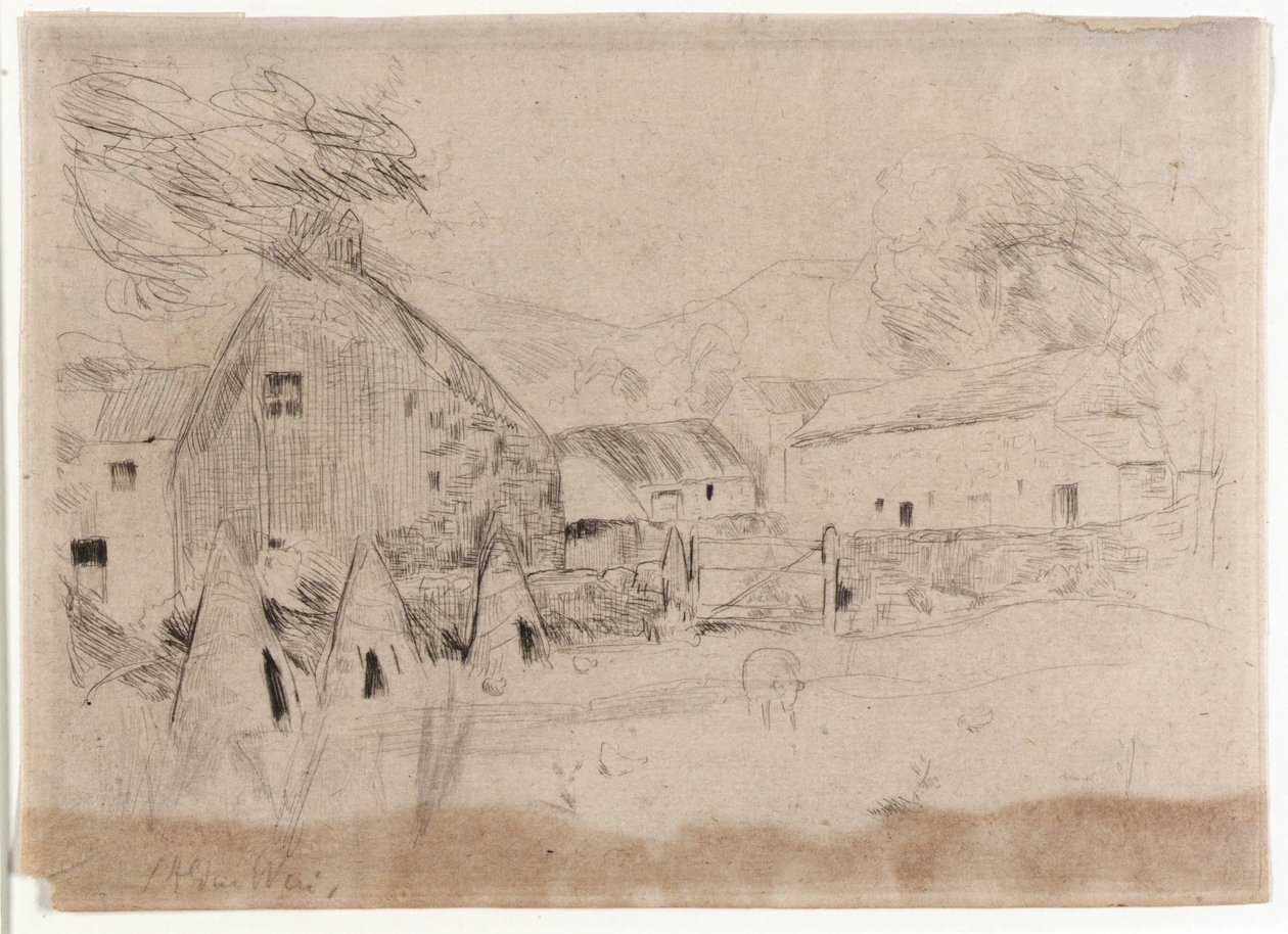 Gårdspladsen - Isle of Man af J. Alden Weir