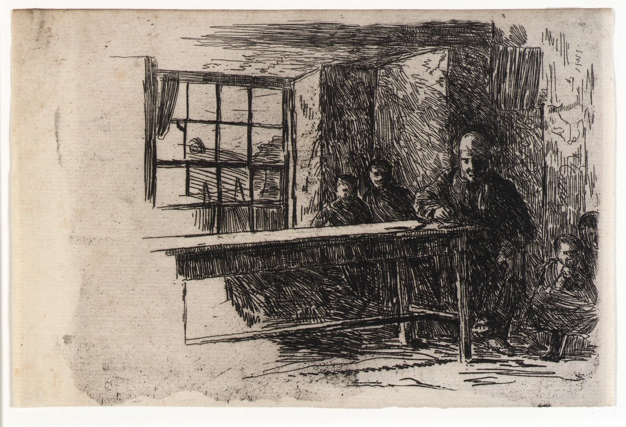 Fiskerhytte--Interiør--Isle of Man af J. Alden Weir