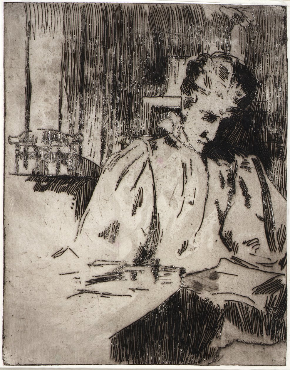 Kvinde læser af J. Alden Weir