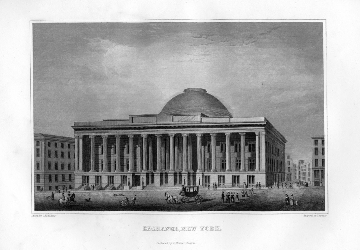 Exchange, New York, 1855. af J. Archer