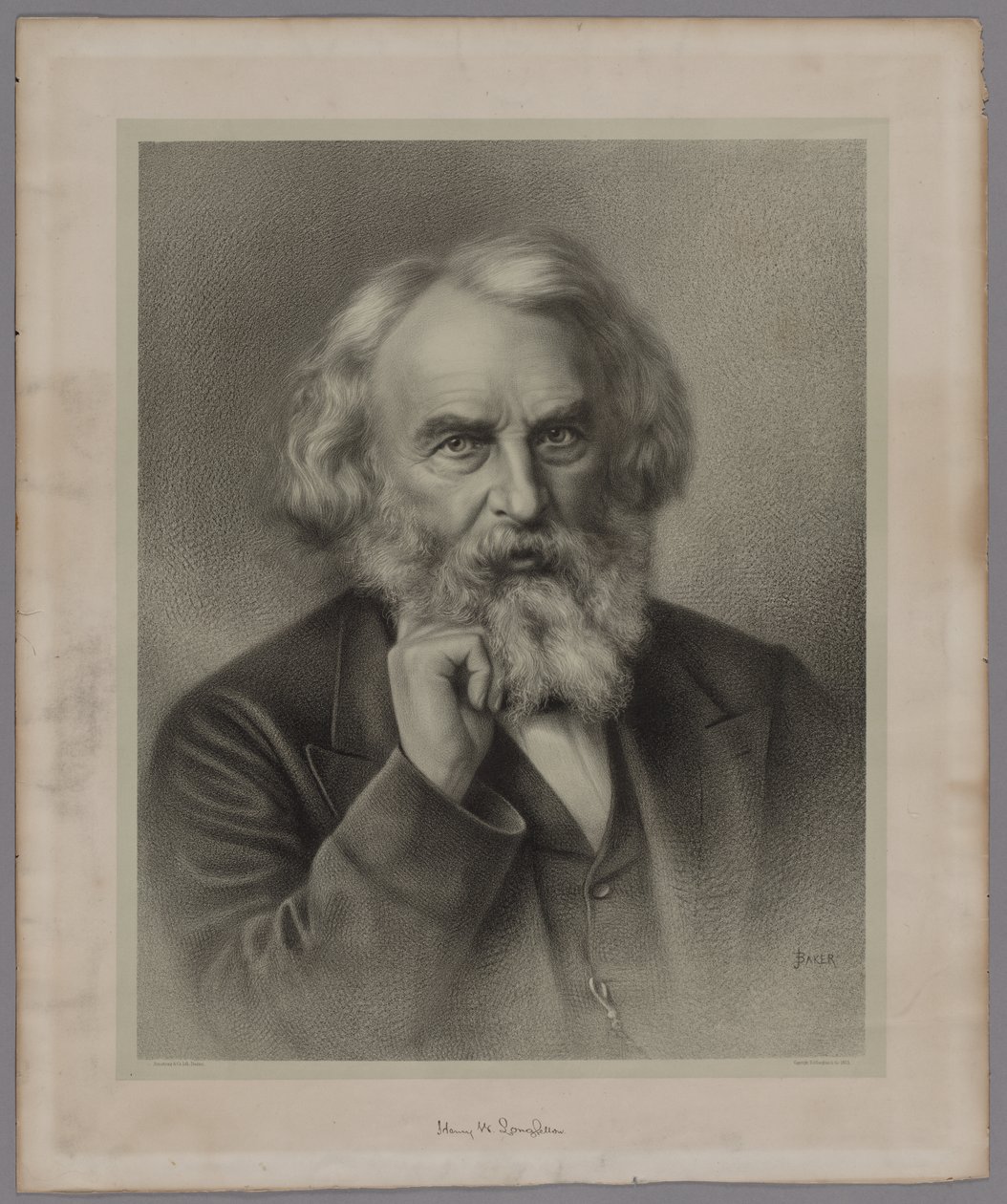 Henry Wadsworth Longfellow, 1875. af J. Baker