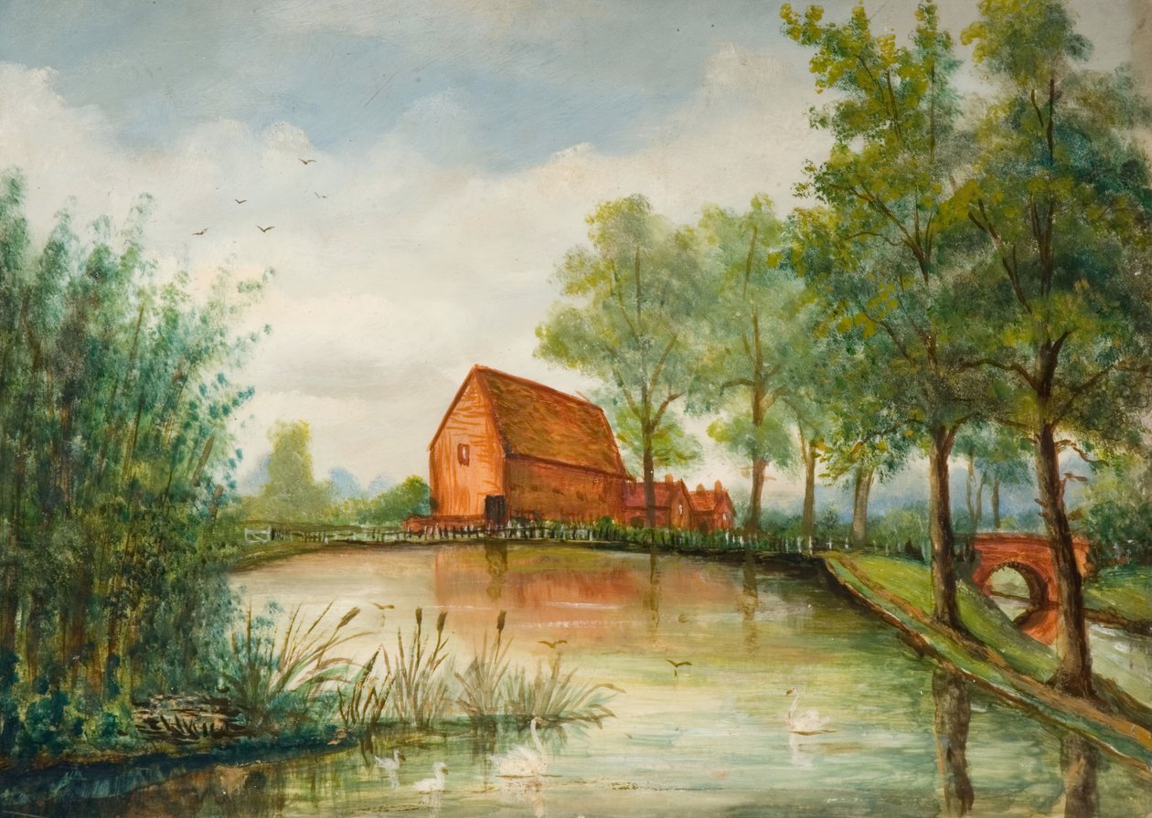 Old Pebble Mill Pool, Birmingham, 1800-tallet. af J. Booth