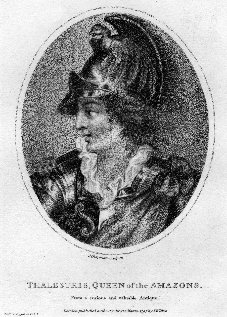 Thalestris, mytisk dronning af Amazonerne, 1797. af J. Chapman