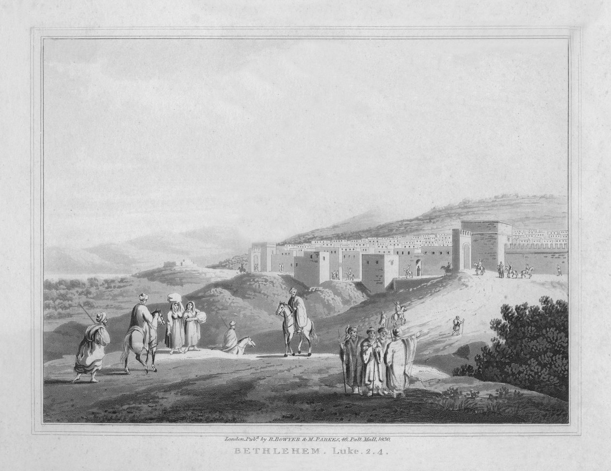 Betlehem. Luke, 2.4, 1830 af J. Clarke