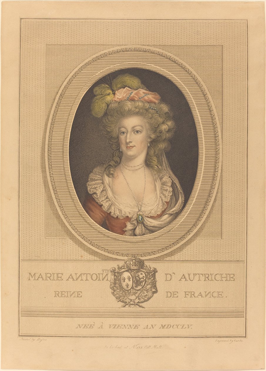 Marie Antoinette af J. Curtis after Joseph Boze