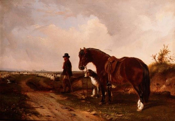 En hyrde med pony og ulvehund af J. Duvall