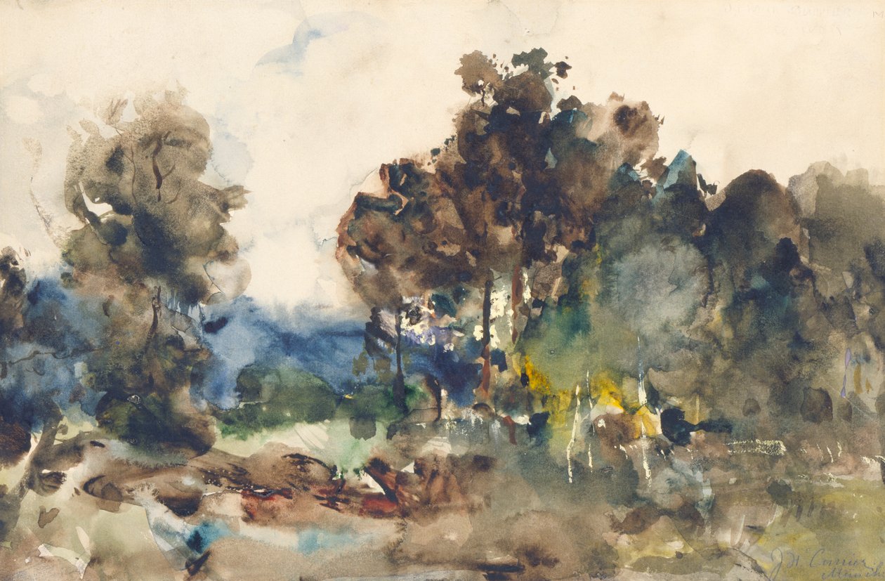 Landskabsskitse, ca. 1880. af J. Frank Currier