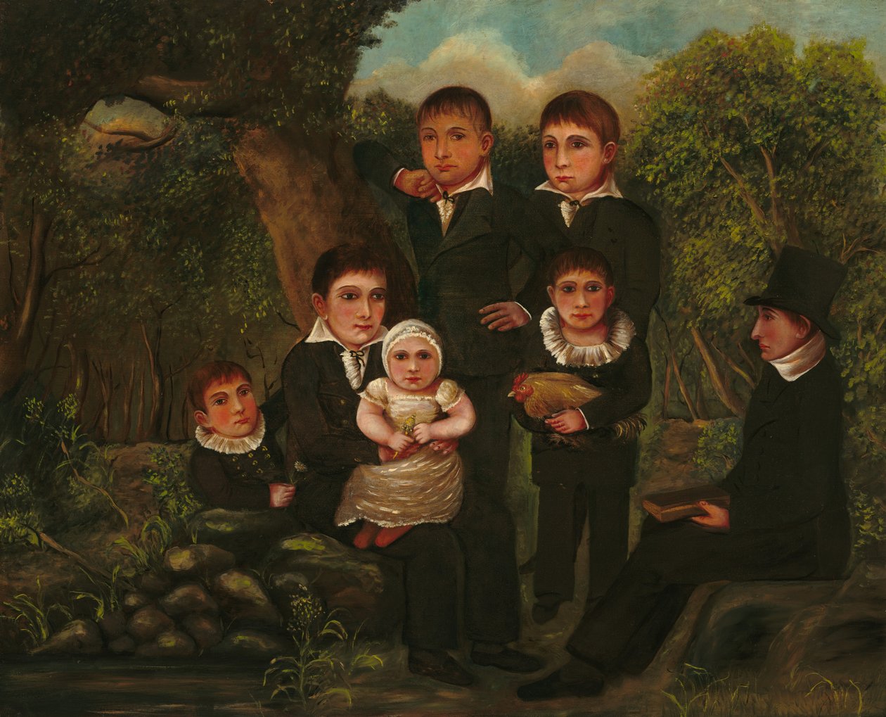 Abraham Clark og hans børn, 1822. af J. H.