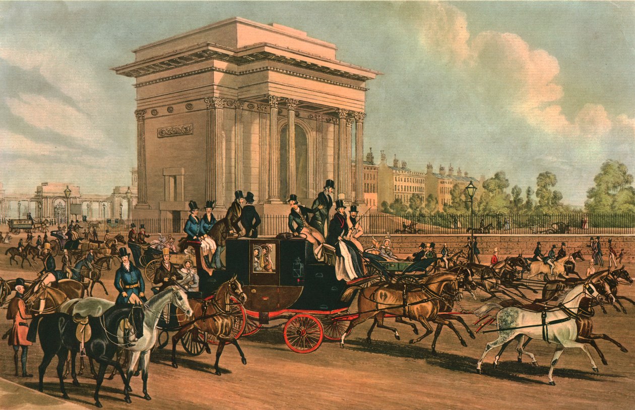 Hyde Park Corner, c1838. af J Harris