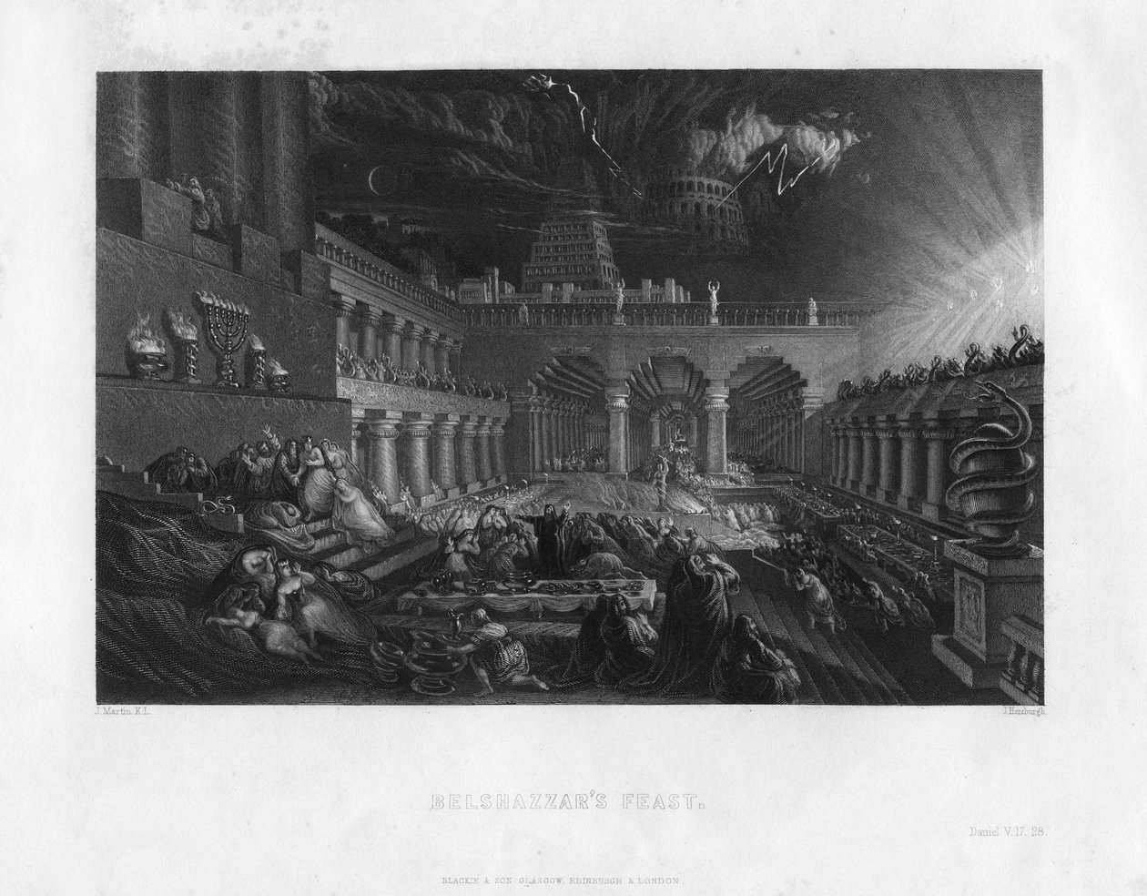 Belshazzars fest, 1800-tallet. af J. Horsburgh