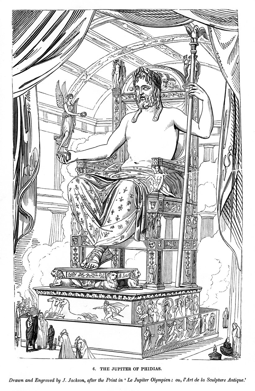 The Jupiter of Phidias, 1843 af J. Jackson