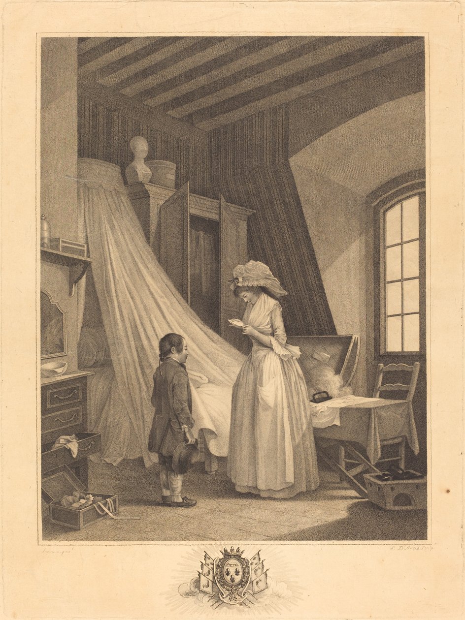 Den uventede ulykke af J. Louis Darcis after Nicolas Lavreince
