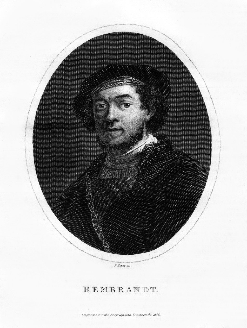 Rembrandt, hollandsk maler, 1826 af J. Pass