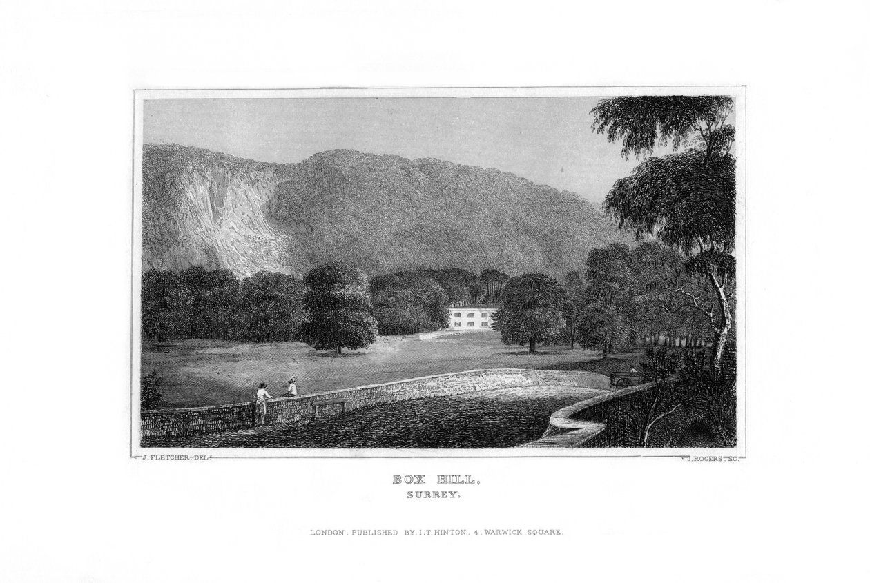 Box Hill, Surrey, 1829. af J. Rogers