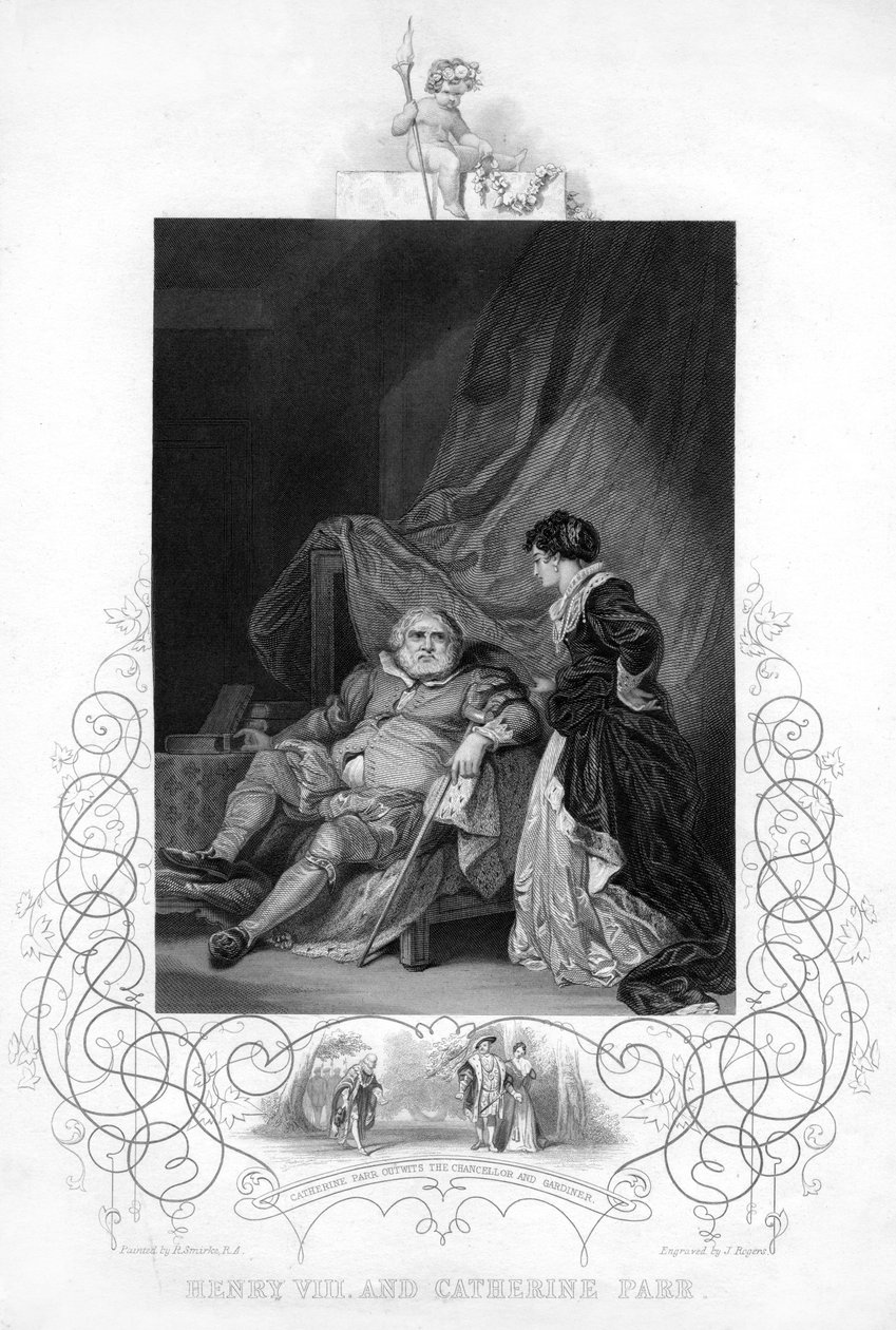 Henry VIII og Catherine Parr, 1800-tallet af J. Rogers