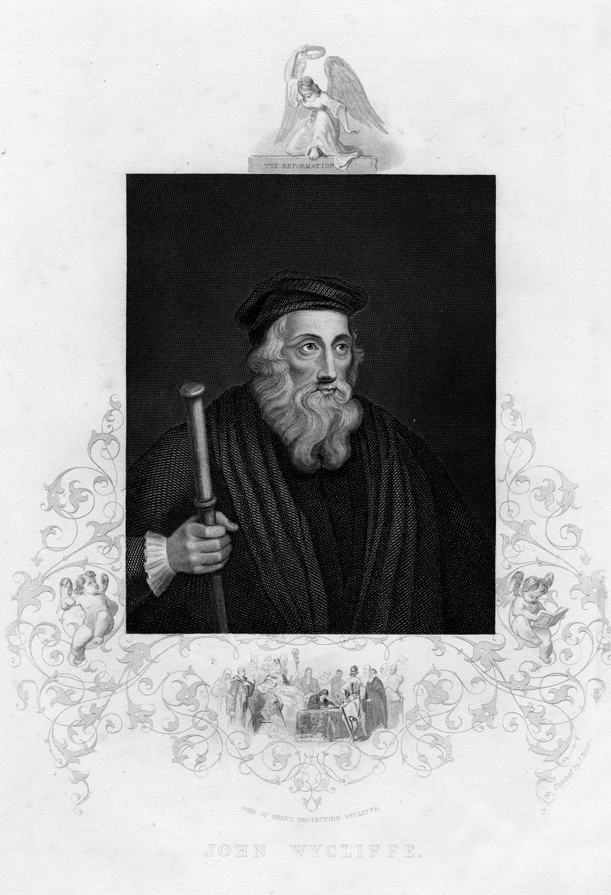 John Wycliffe, engelsk teolog, 1800-tallet af J. Rogers