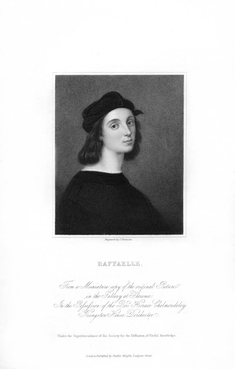 Raphael, italiensk renæssancekunstner, c1836. af J. Thomson