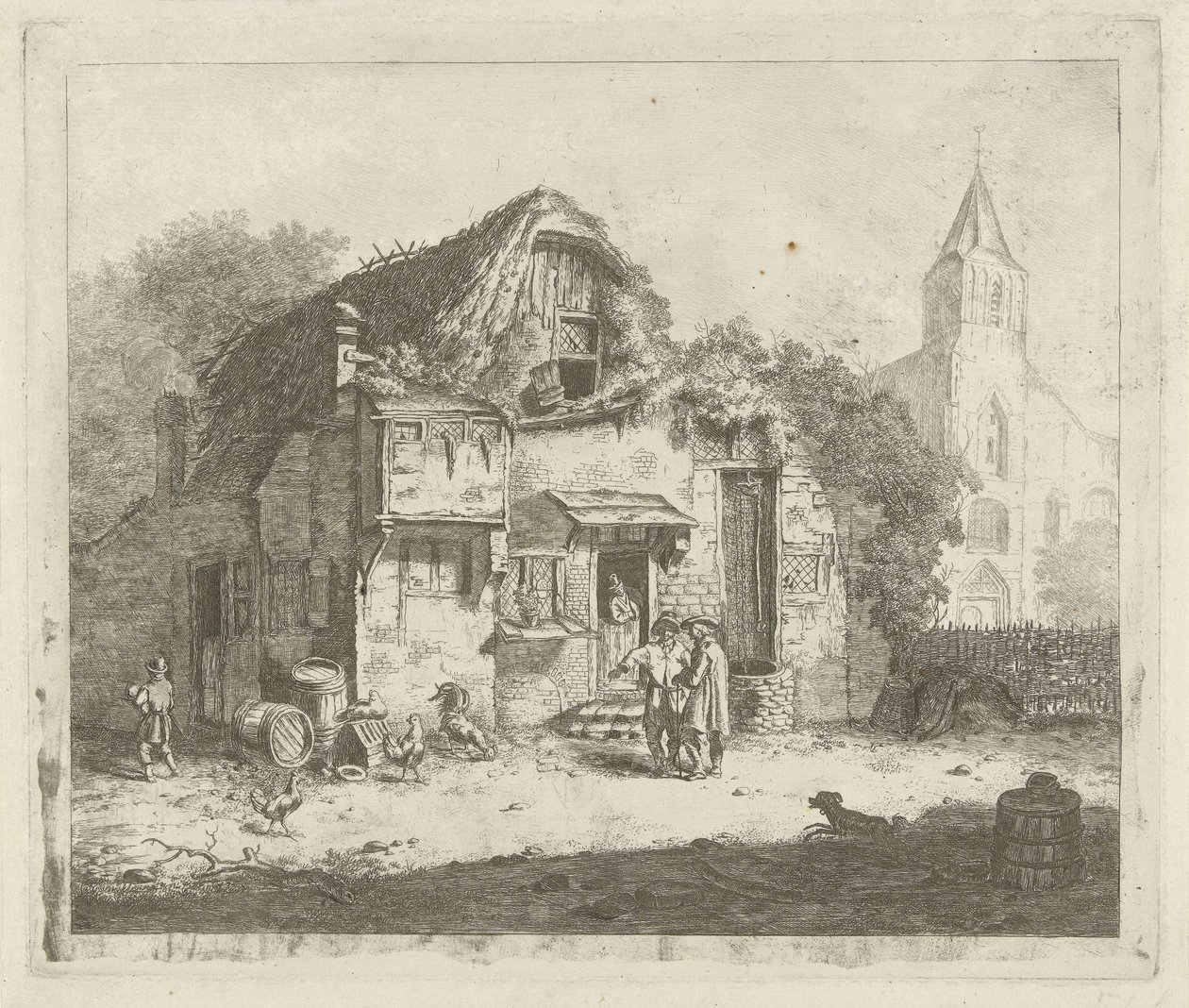 Gård nær en kirke af Jabes Heenck