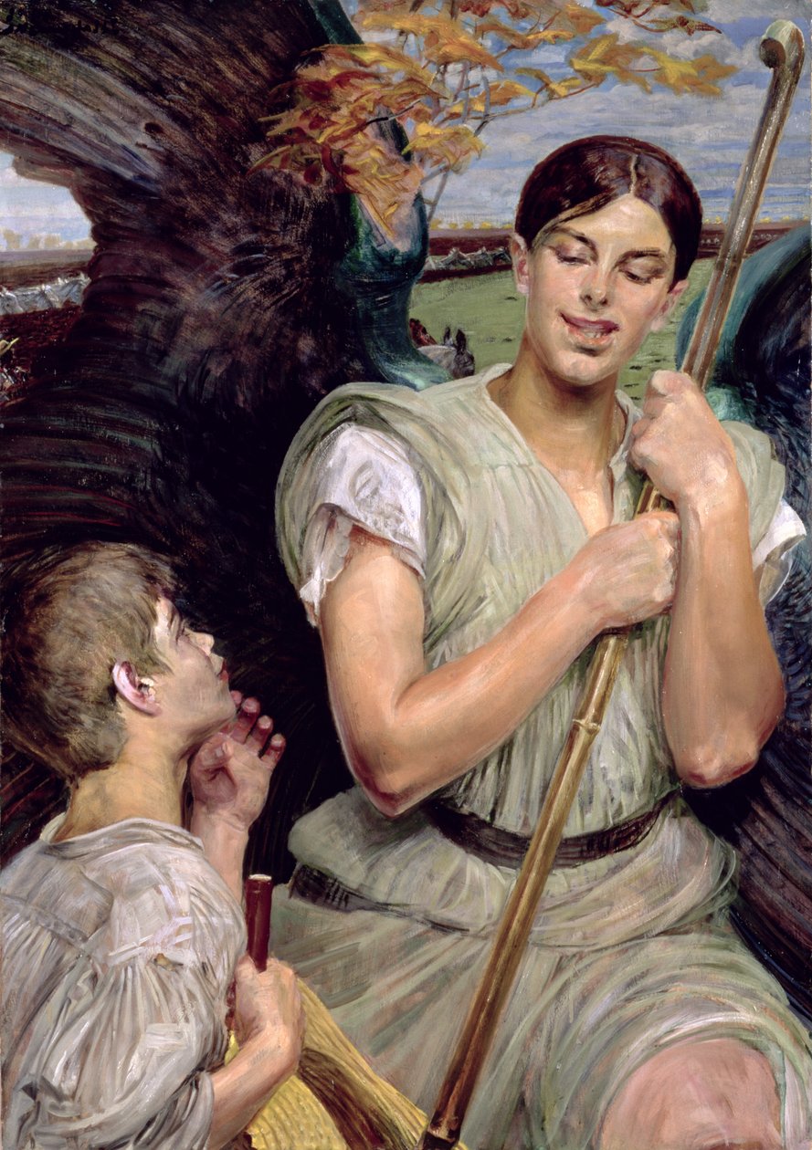 Engel og hyrdedreng, 1911 af Jacek Malczewski