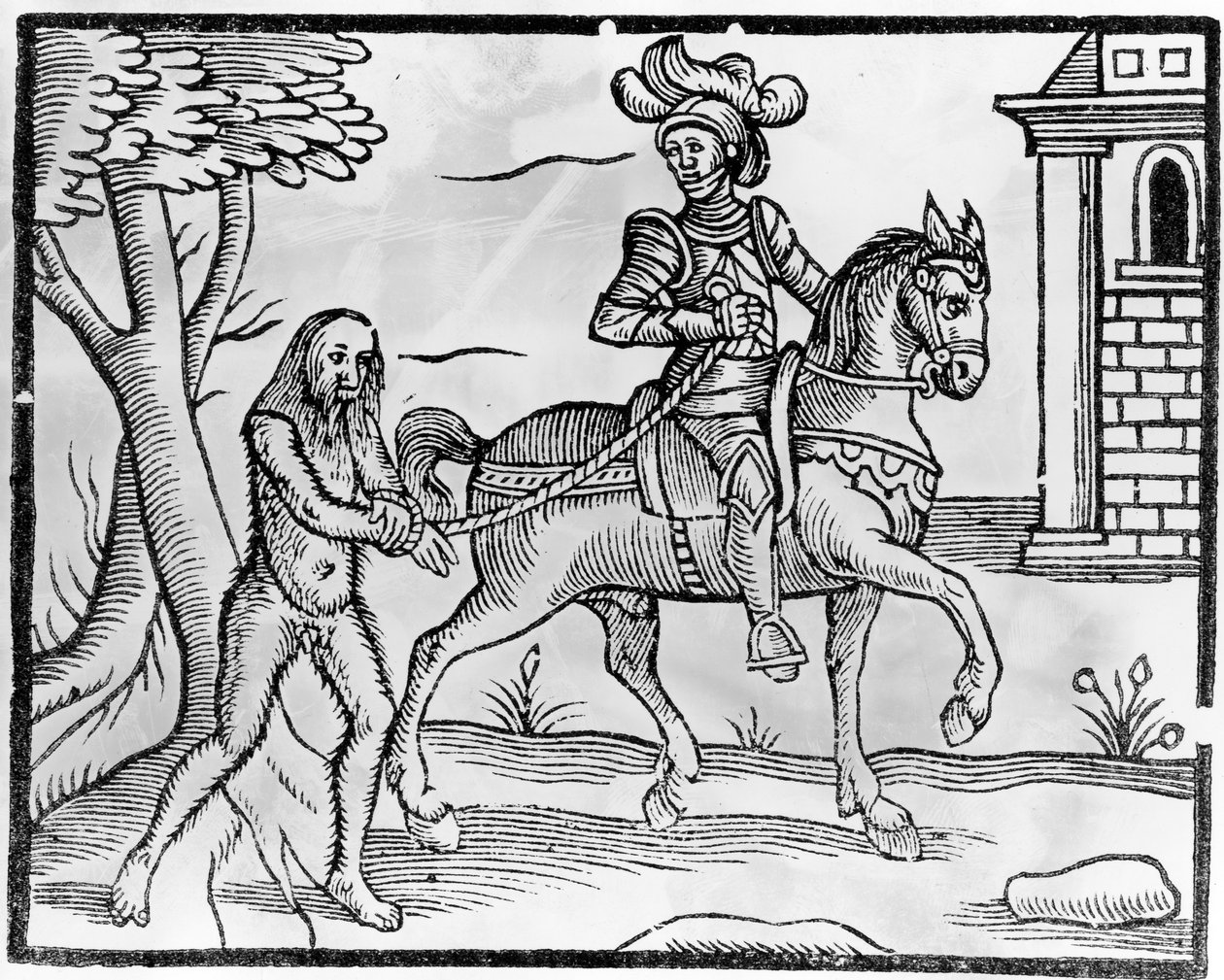 En ridder og en vildmand, ca.1520-50 af Jacob Faber