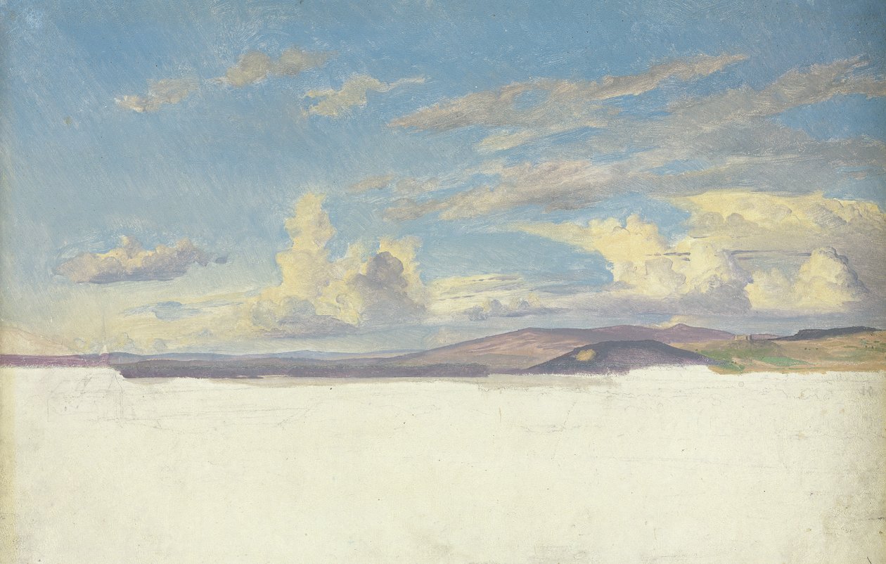 Cloud Study, ca. 1830 (wc på papir på kort) af Jacob Gensler
