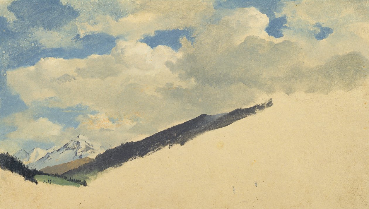 Studie af skyer med bjergtoppe, 1830 af Jacob Gensler