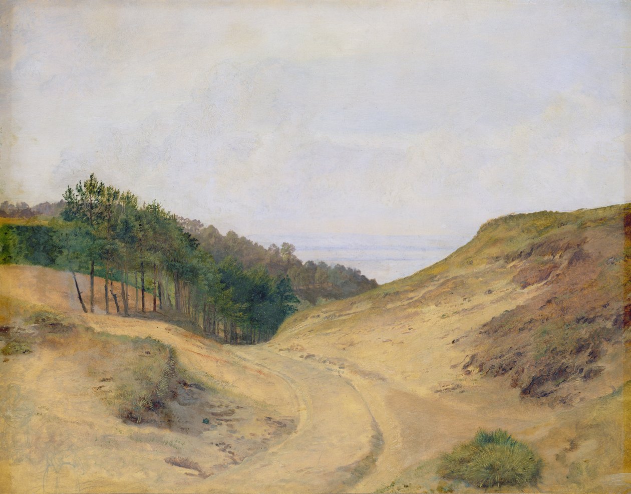 The Narrow Pass at Blankenese, 1840 (wc på papir på kort) af Jacob Gensler