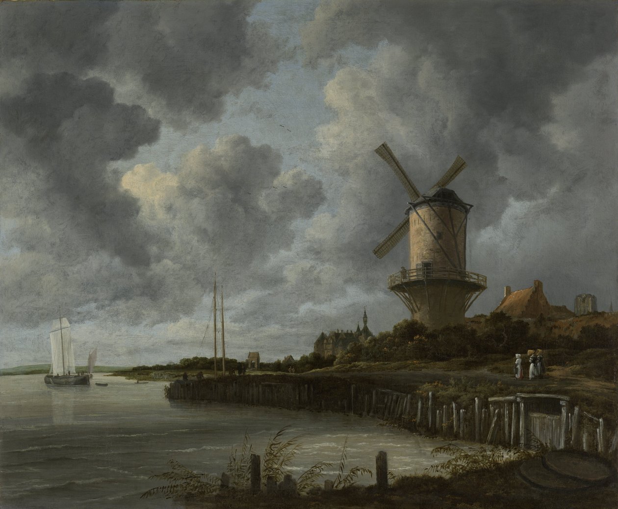 Vindmøllen ved Wijk Duurstede, c.1668-70 af Jacob van Ruisdael