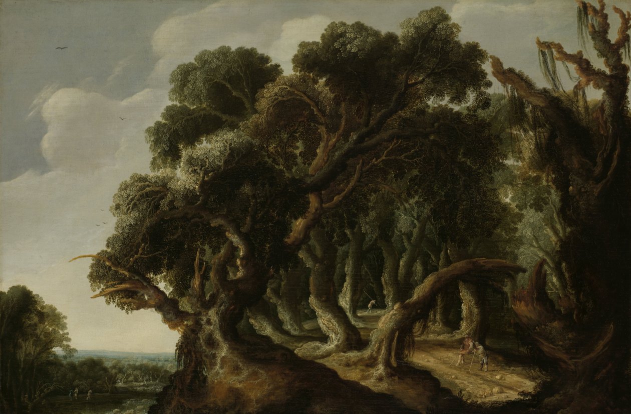 Skovklædt landskab, c.1633 af Jacob van Geel