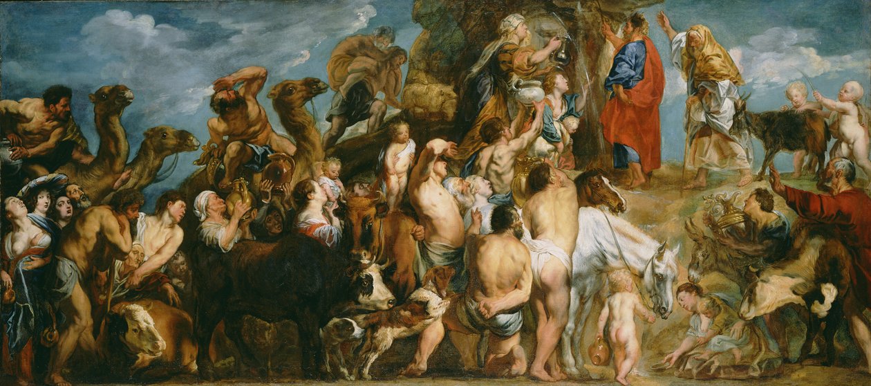 Moses slår vand fra klippen, ca. 1645-50 af Jacob Jordaens