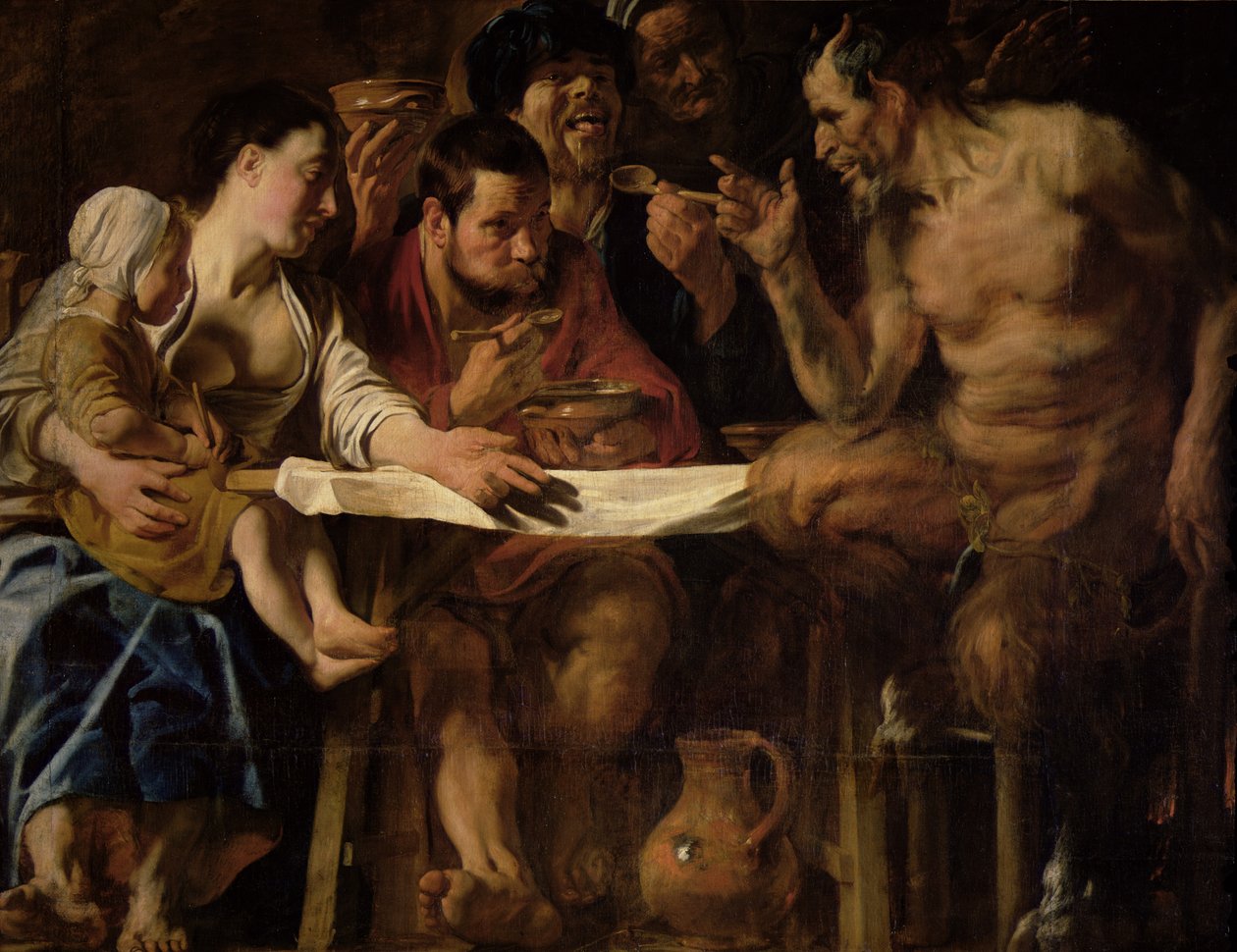 Satyr og bonde, 1620 af Jacob Jordaens