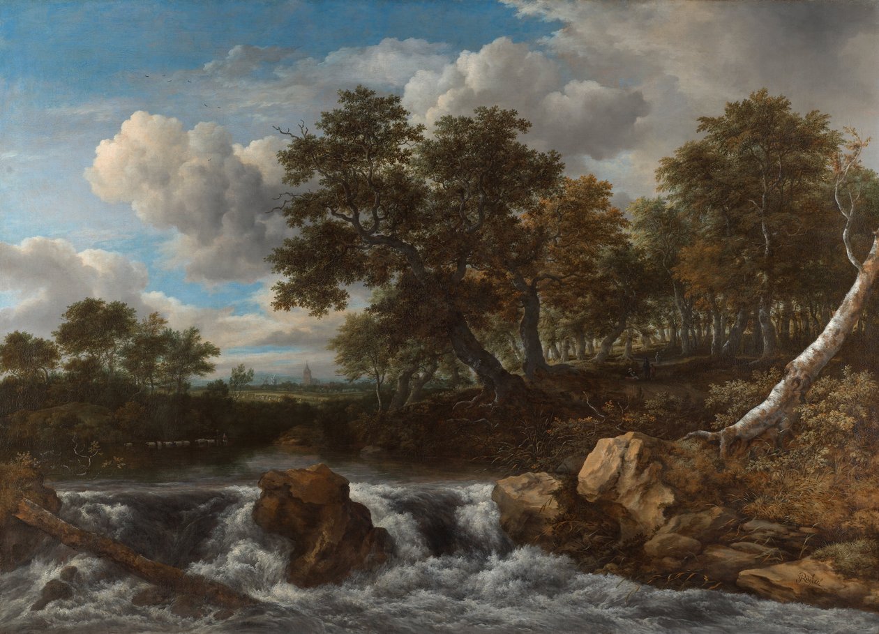 Landskab med vandfald af Jacob van Ruisdael