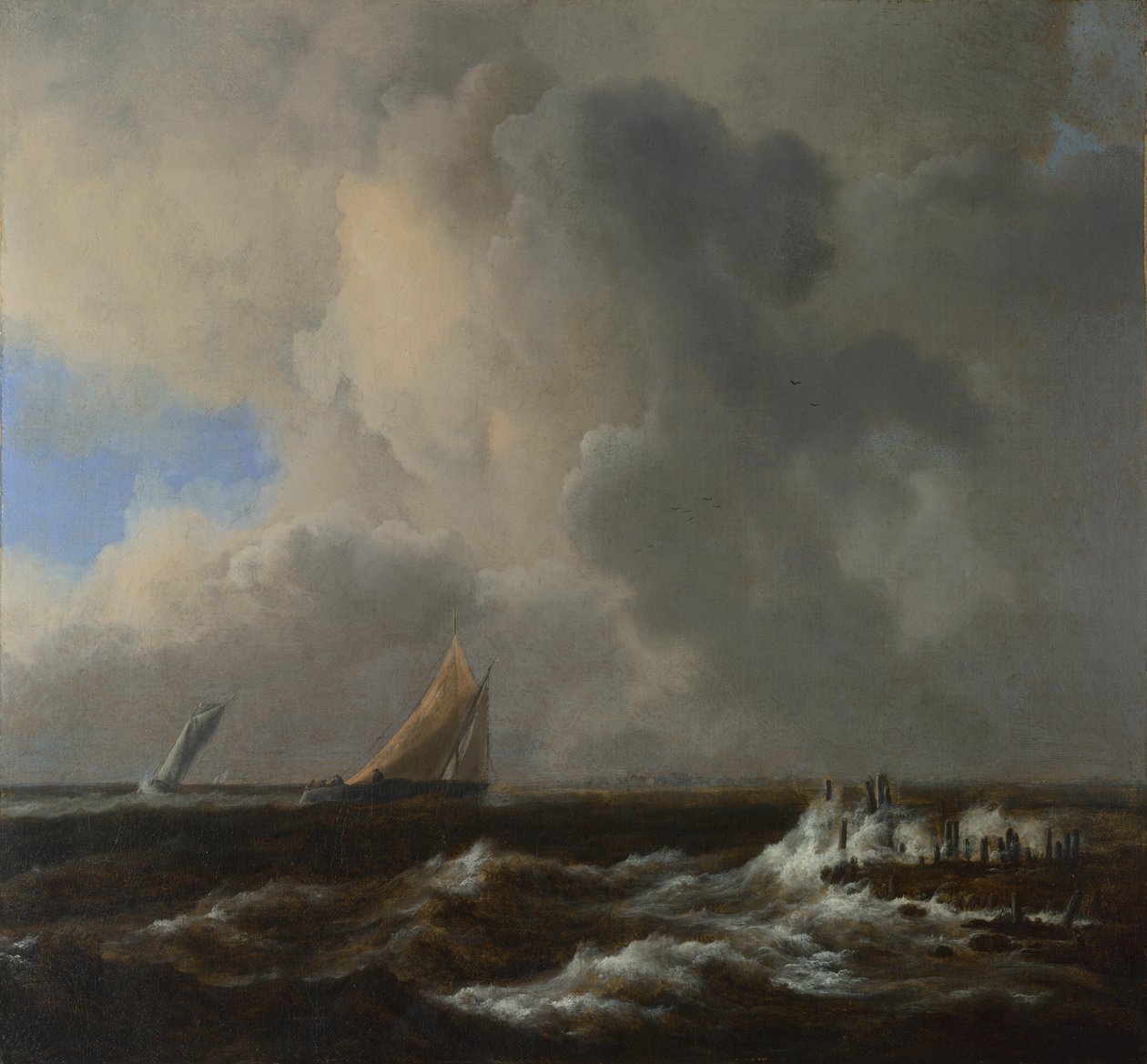 Fartøjer i en frisk brise af Jacob van Ruisdael