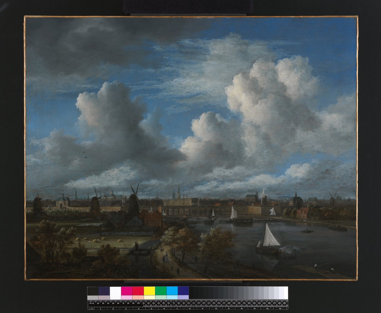 Udsigt over Amstel mod Amsterdam, ca. 1675-70 af Jacob van Ruisdael