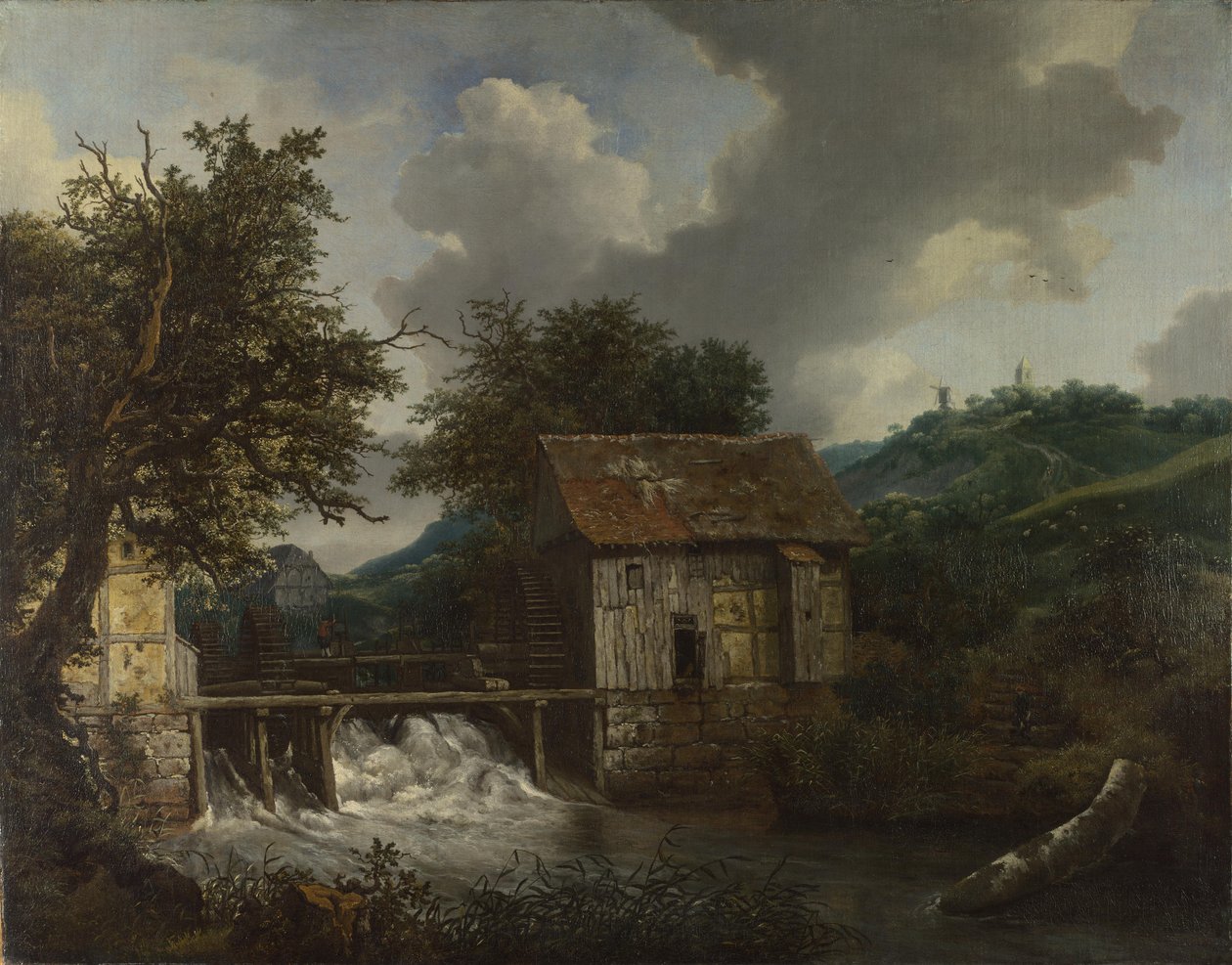 To vandmøller og et åbent vandværk nær Singraven af Jacob van Ruisdael