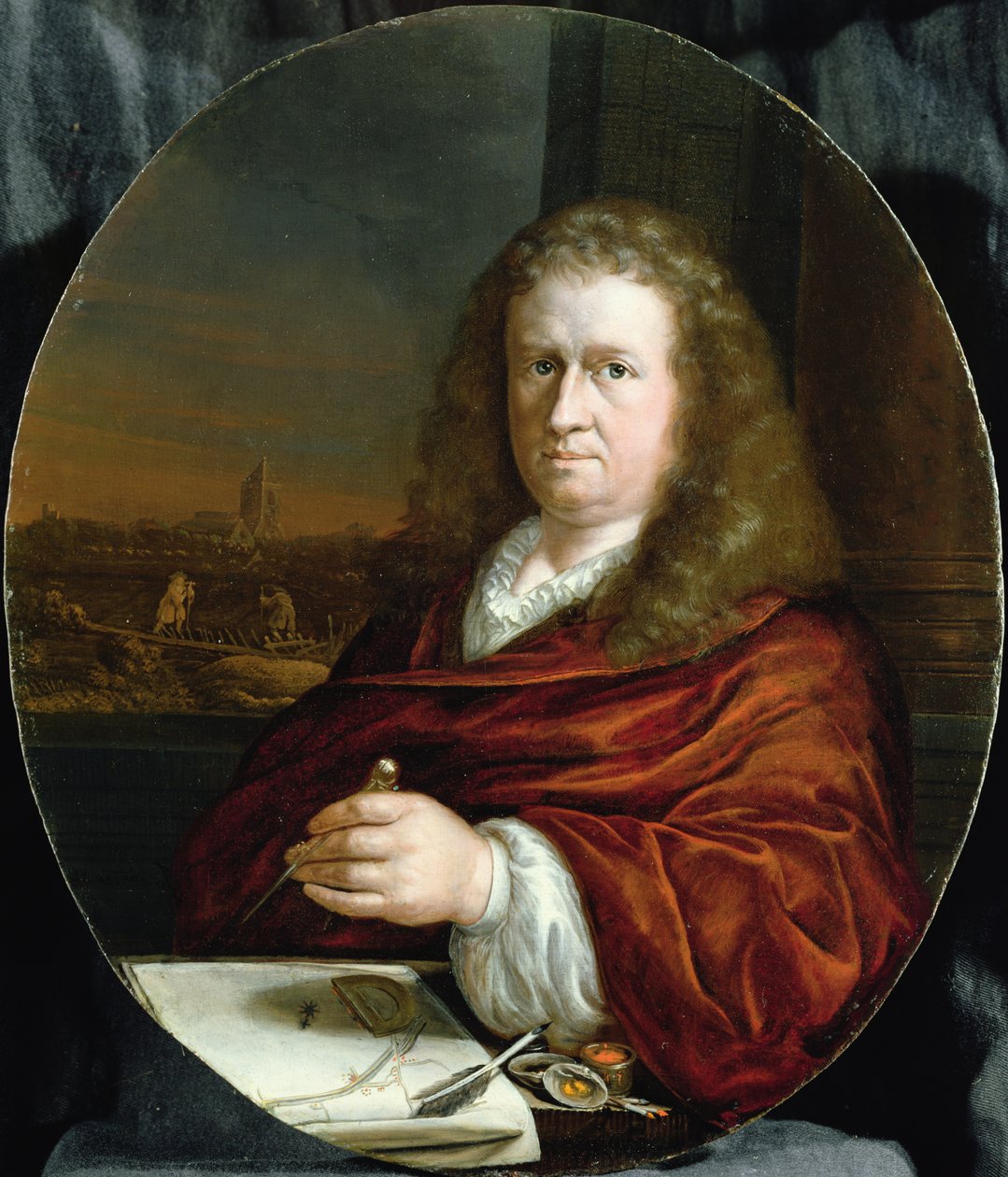 Portræt af en landinspektør af Jacob van der Sluys