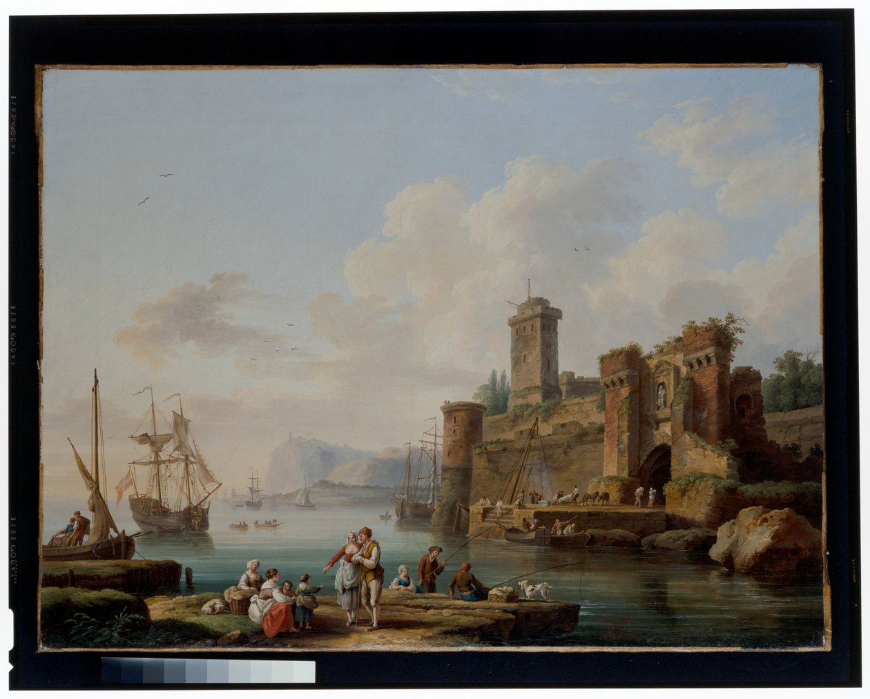 En havnescene af Jacob Philippe Hackert