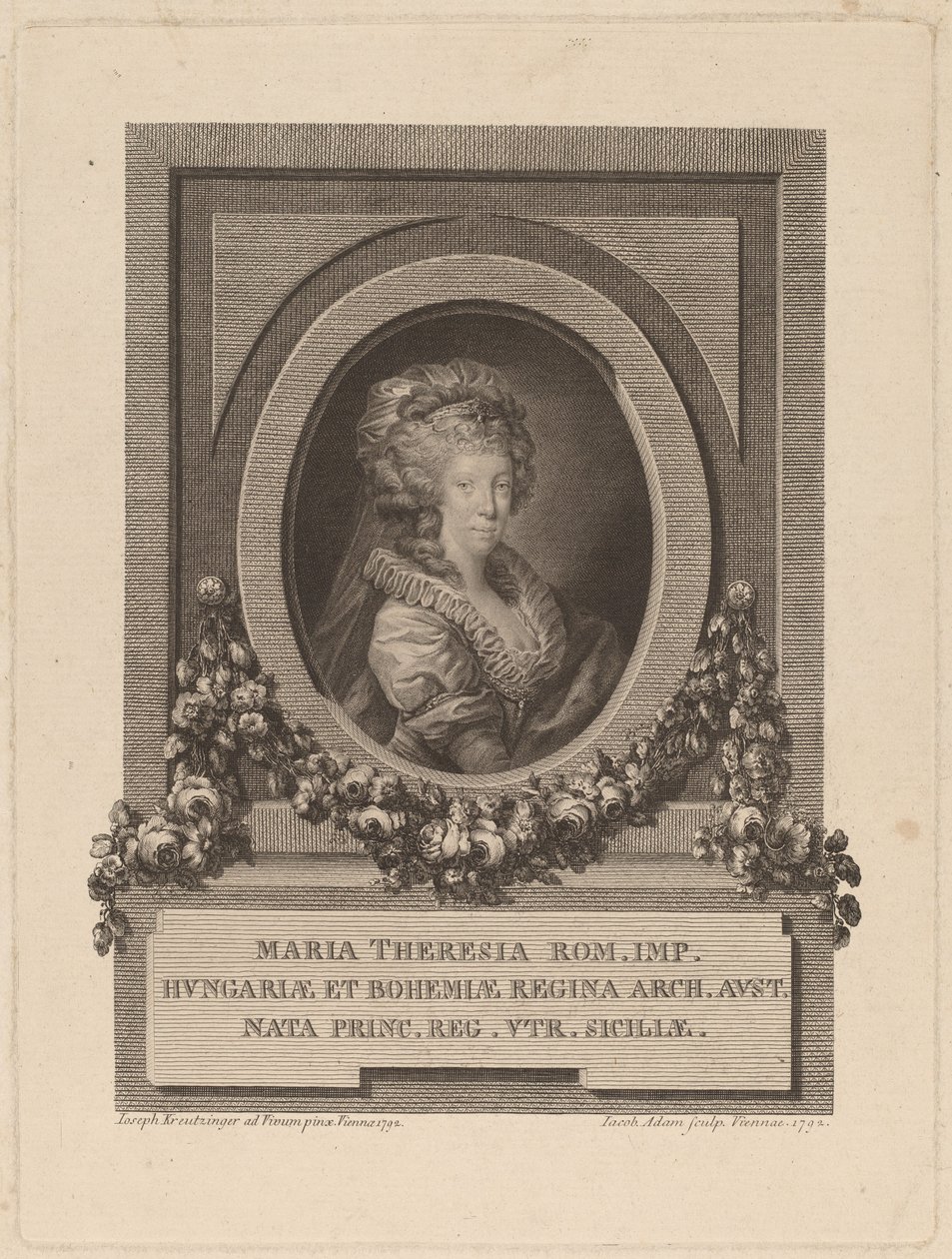 Marie-Thérèse, hellig romersk kejserinde, 1792. af Jacob Adam