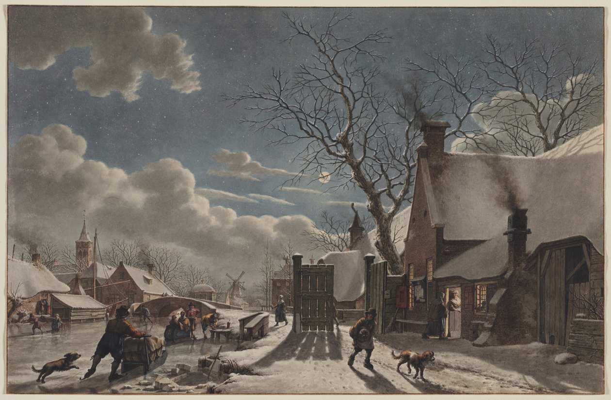 Vinternat i en hollandsk by af Jacob Cats