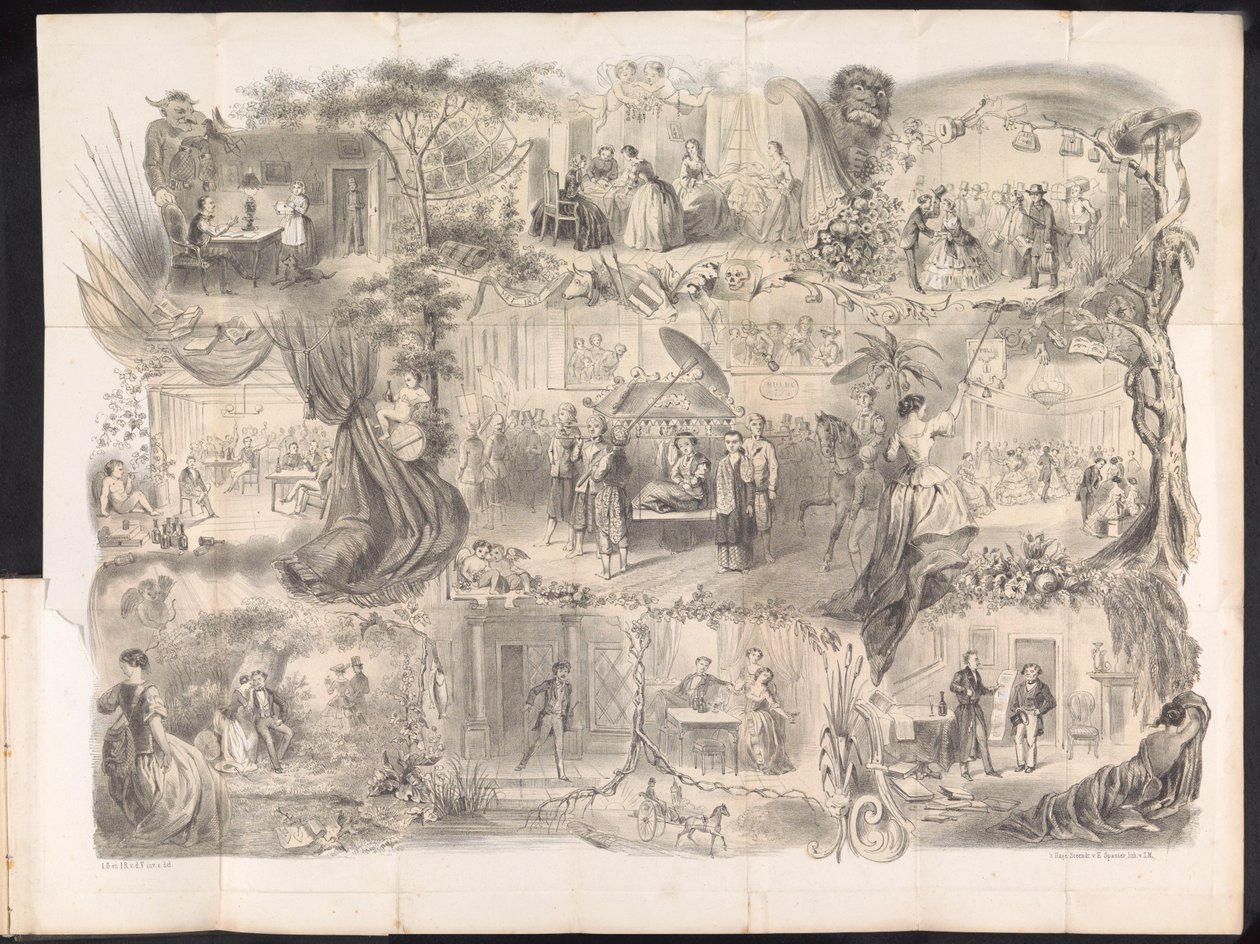 Tegnefilm i Delft studenteralmanak, 1858 af Jacob Gosschalk