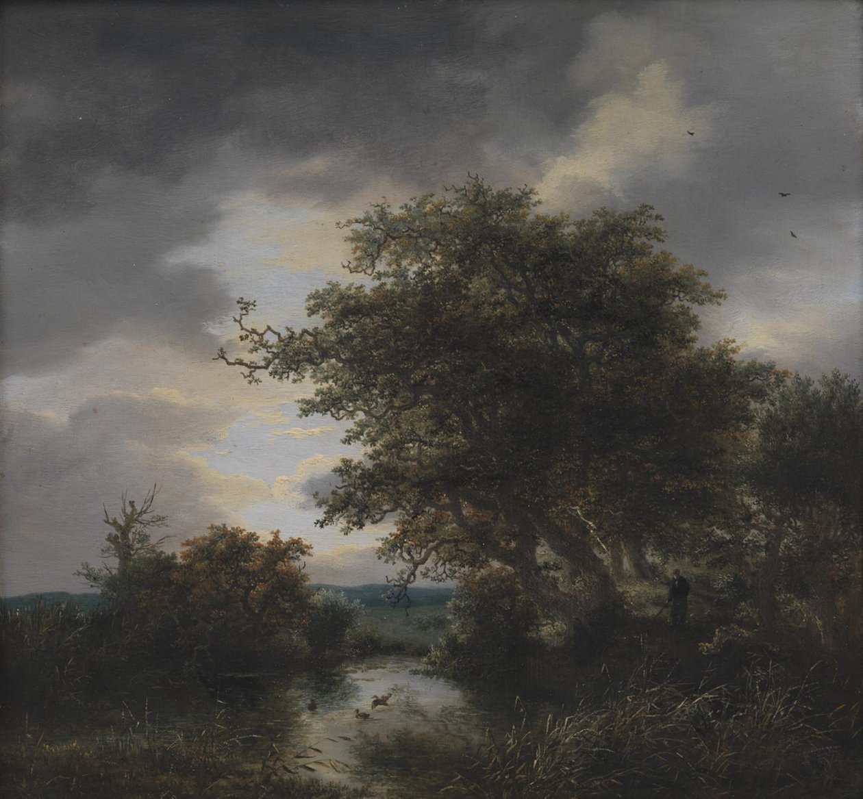 Egetræer ved en Dam af Jacob van Ruisdael