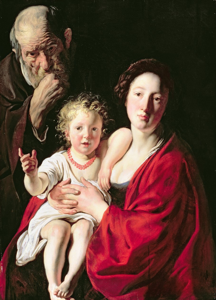 Hellig Familie (panel) af Jacob Jordaens