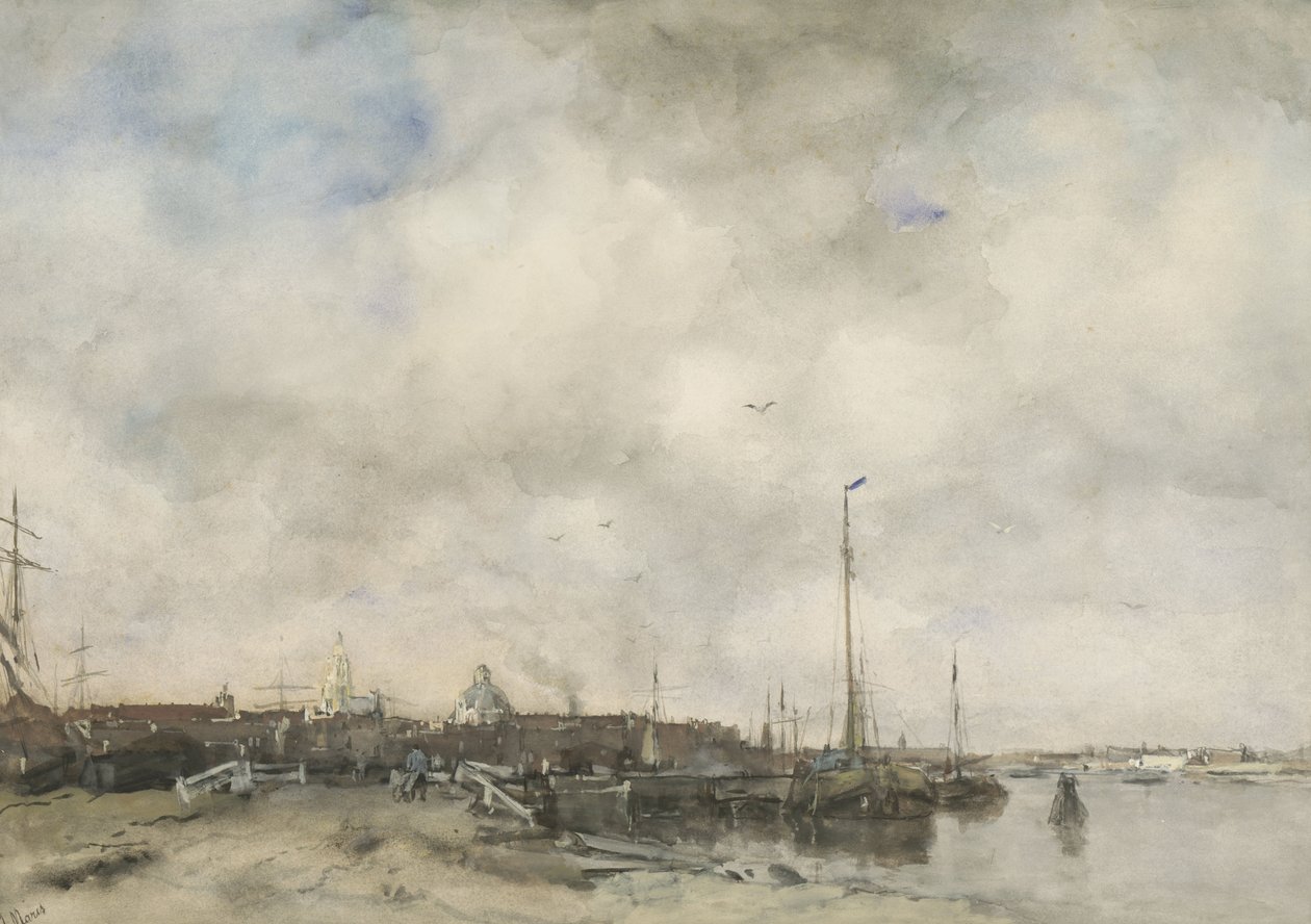 Udsigt over en by af Jacob Maris