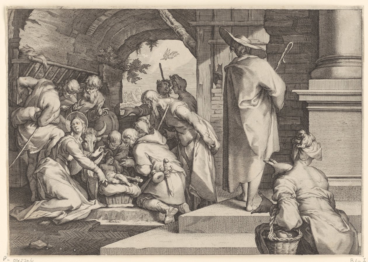 Tilbedelse af hyrderne af Jacob Matham