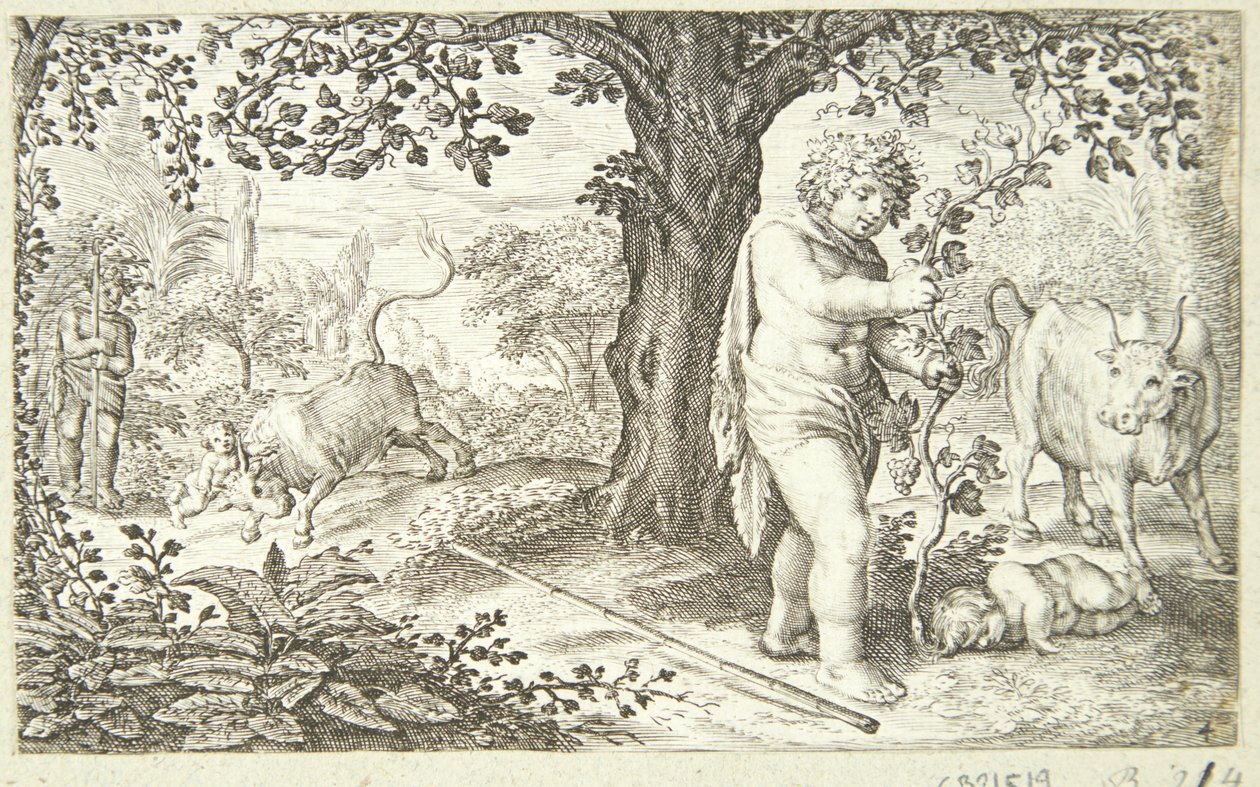 Ampelos død af Jacob Matham