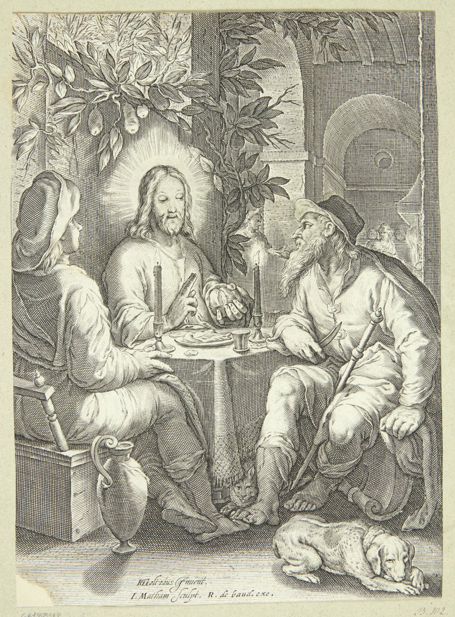 Jesus i Emmaus af Jacob Matham