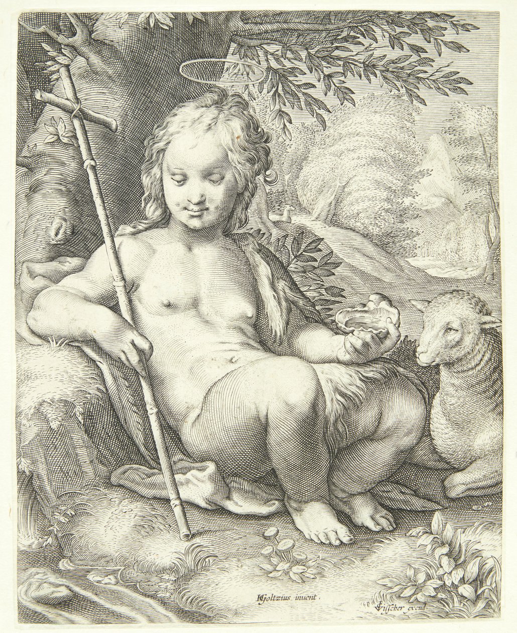 Johannes Døberen i ørkenen af Jacob Matham
